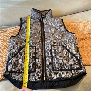 J. Crew Black and White Herringbone Vest